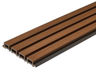 Фасадная (стеновая) реечная панель CM WALL DUAL, 219х26x3000 мм, Teak (Тик)