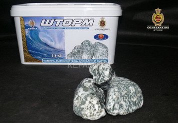 Камень для печей ШТОРМ Анортозит Изумрудный, ОГРАН. (5,3 кг) 1