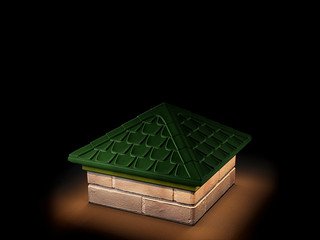 Колпак Zking Elbrus 385х385 с подсветкой на 1,5 кирпича зеленый