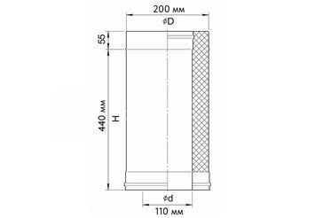 Сэндвич 0,5 м (AISI 430/0,5мм + нерж.) Ф110х200, Ferrum GS 30-50 2