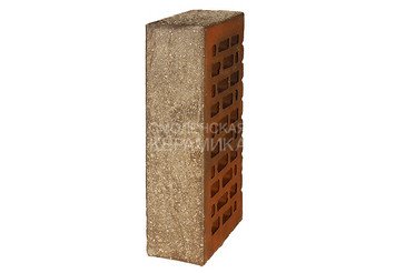 Кирпич лицевой керамический ЛСР Красный флэш рустик с пепельной посыпкой ультра 1НФ 8