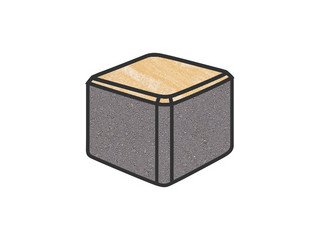 Тротуарная плитка Готика, "Куб Natur", 100x100x100 мм, янтарь