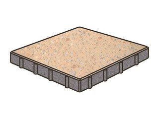 Гранитная тротуарная плитка Готика, Квадрат Granite FINO, 400x400x100, Павловское