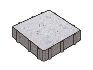 Гранитная тротуарная плитка Готика, Квадрат Granite FINO, 400x400x80, Мансуровский