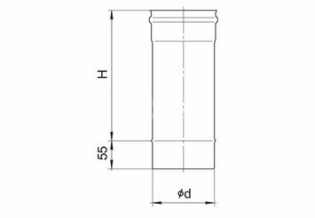 Дымоход 1,0 м (430/1,0мм) Ф150, Ferrum HF Plus 2