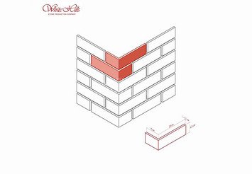 Декоративный камень White Hills Кельн Брик 323-95 Design угловой 1