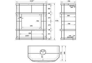 Камин ASTON 700 «BRAN» Н-1276 Амфиболит 5