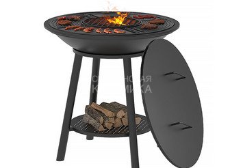 Чугунный Fantastic Grill Везувий Ø 700 Престиж (чаша+подставка престиж+плита Gurman Ø700+крышка) 1