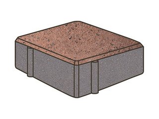 Тротуарная плитка Готика, Квадрат Premium Gold, 100x100x80 мм, цвет Голд 15