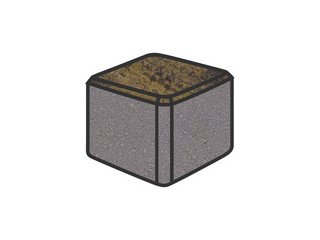 Тротуарная плитка Готика, "Куб Natur", 80x80x80 мм, лимончелло