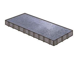 Гранитная тротуарная плитка Готика, Плита Granite FINO, 900x300x100, Амфиболит