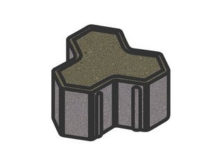 Тротуарная плитка Готика, "Шемрок / Трилистник Profi", 100 мм, серый