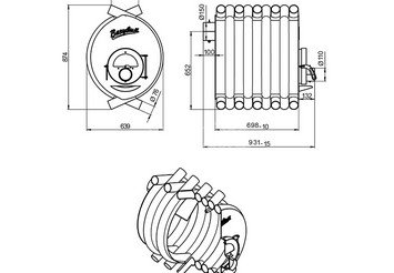 Печь отопительная ВЕЗУВИЙ АОГТ 02 С 3