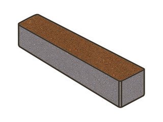 Тротуарная плитка Готика, "Ригель Profi", 100 мм, оранжевый