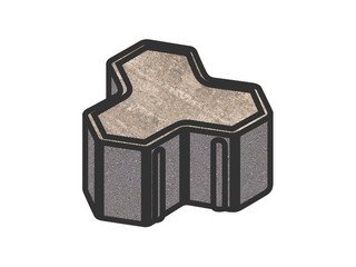 Тротуарная плитка Готика, "Шемрок / Трилистник Natur", 100 мм, юпитер