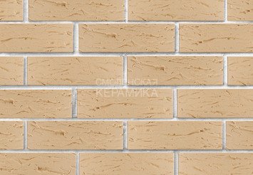 Кирпич лицевой керамический ЛСР Бежевый рустик, 1НФ 2
