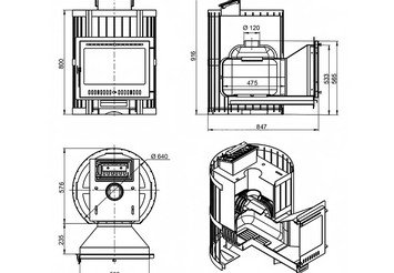 Чугунная печь для бани ЭТНА Стандарт 24 (Панорама) 