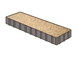 Гранитная тротуарная плитка Готика, Плита Granite FINO, 500x125x100, Жельтау