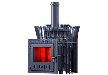 Печь чугунная для бани Технолит AVANGARD ЗК 25 (М) Ураган в сетке Тюльпан 1