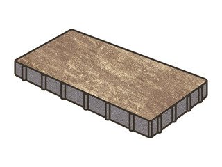 Тротуарная плитка Готика, "Плита Natur", 600x200x100 мм, танго