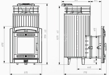 Печь банная «Атмосфера XL» Россо Леванто ламель+сетка с газовой горелкой 4