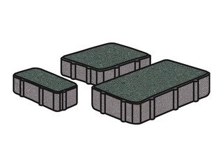 Тротуарная плитка Готика, "Новый Город Profi", 60 мм, зеленый