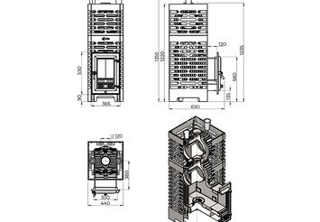Печь для бани ASTON «Шторм 26 Турбопар» (350) 6