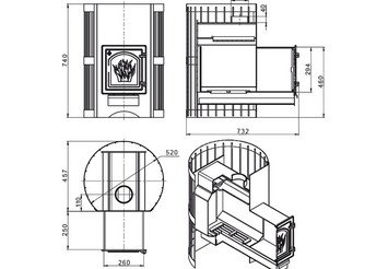 Печь банная Везувий Скиф Стандарт 22 (ДТ-4С) 4