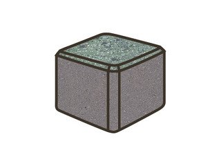Гранитная тротуарная плитка Готика, Куб Granite FINO, 100x100x100, Порфир