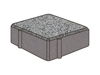 Гранитная тротуарная плитка Готика, Квадрат Granite FINO, 150x150x80, Белла Уайт