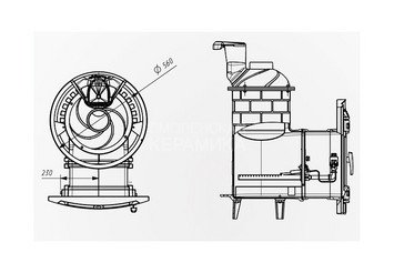 Печь банная «Атмосфера XL» сетка нержавейка с газовой горелкой 5
