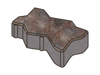 Тротуарная плитка Готика, "Зигзаг/Волна Natur", 60 мм, нептун