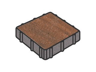 Тротуарная плитка Готика, "Квадрат Natur", 300x300x80 мм, гавана