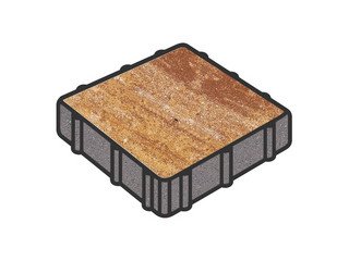 Тротуарная плитка Готика, "Квадрат Natur", 400x400x80 мм, терракота