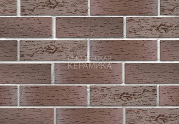 Клинкер фасадный ЛСР «Брюгге» темно-терракотовый флэш береста 2