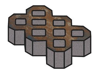 Тротуарная плитка Готика, "Экопарковка Natur", 100 мм, сатурн