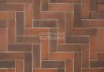 Клинкер тротуарный ЛСР «ГЛАЗГО» ЛОНГ тёмно-красный флэш 2