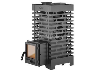 Печь для бани ASTON 20 стекло с баком на трубе 50л Ø115 (AISI 439) (круглый) 2