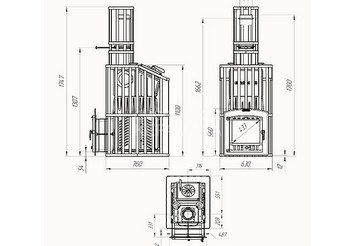 Печь чугунная для бани Технолит Гром 40 (П2) Ураган 5