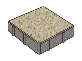 Гранитная тротуарная плитка Готика, Квадрат Granite FINO, 200x200x80, Зарф