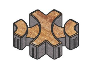 Тротуарная плитка Готика, "Эко-фантазия Natur", 80 мм, терракота