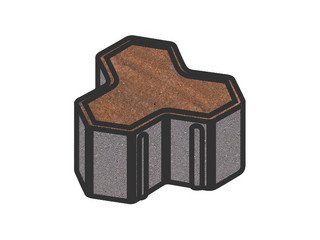 Тротуарная плитка Готика, "Шемрок / Трилистник Natur", 100 мм, гавана