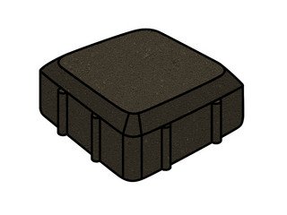 Тротуарная плитка Готика, "Старая площадь Profi", 60 мм, суперчерный