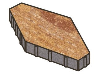 Тротуарная плитка Готика, "Зарядье Natur", 100 мм, терракота