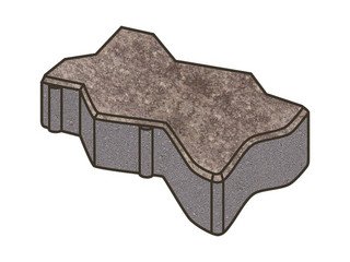 Тротуарная плитка Готика, "Зигзаг/Волна Natur", 100 мм, какао