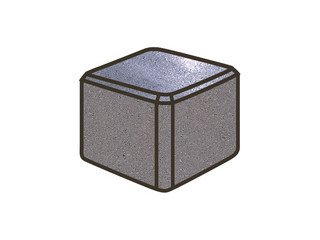 Гранитная тротуарная плитка Готика, Куб Granite FINO, 100x100x100, Амфиболит