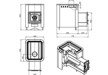 Печь банная Везувий Русичъ Антрацит 12 (ДТ-3С) 4