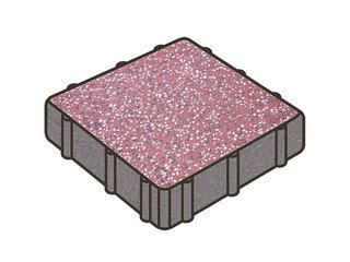 Гранитная тротуарная плитка Готика, Квадрат Granite FINO, 300x300x80, Емельяновский