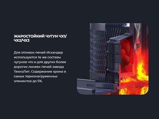 Печь чугунная для бани Технолит ИСКАНДЕР 18 (М) в сетке