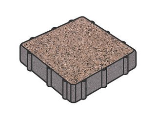 Тротуарная плитка Готика, Квадрат Premium Gold, 150x150x60 мм, цвет Голд 16